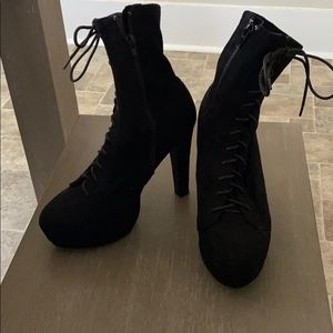 Black lace up heels